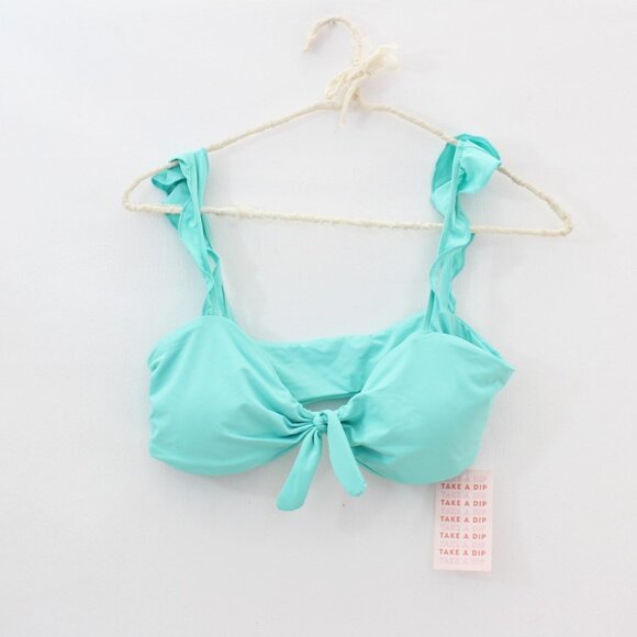 Dippin Daisy's Countess Ruffle Bikini Top in Aquamarine - Picture 1 of 4